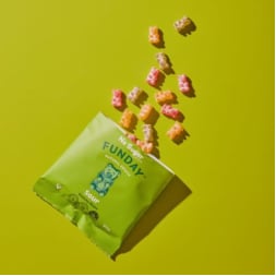 Green packet of gummy bears