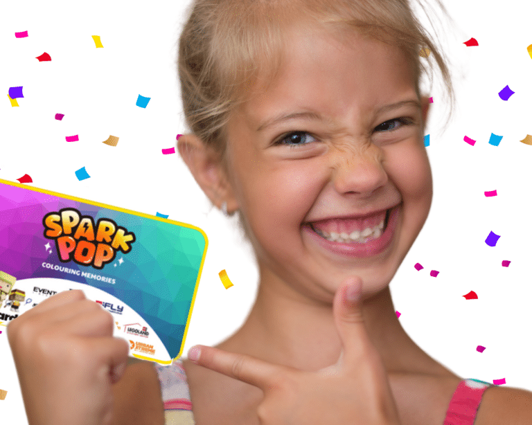 Girl excited about receiving a SPARK POP gift card