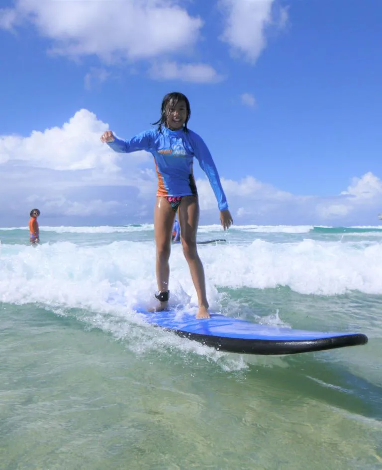 Catching a wave gives children a sense of accomplishment.