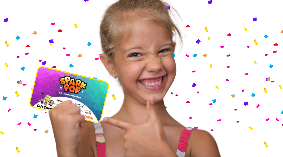 Girl excited to receiving a SPARK POP Gift Card