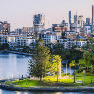 Views of Brisbane River and Newstead Park