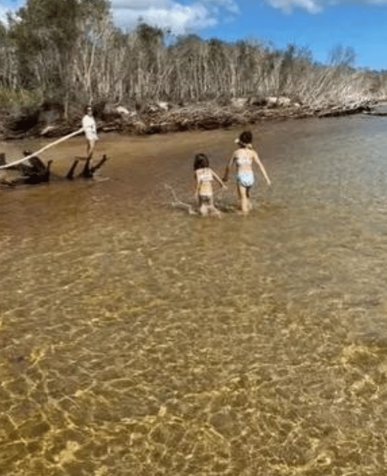 Children exploring and playing on Minjerribah