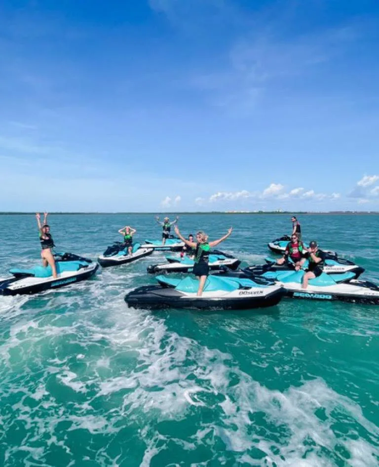 Group out on the jet skis