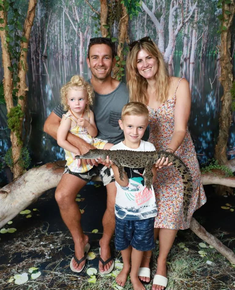 Family photo at Crocosaurus Cove