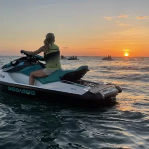 Lady on jetski at sunset in Darwin