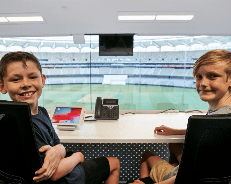 Boys in the box at Optus Stadium