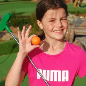 Girl with golf ball