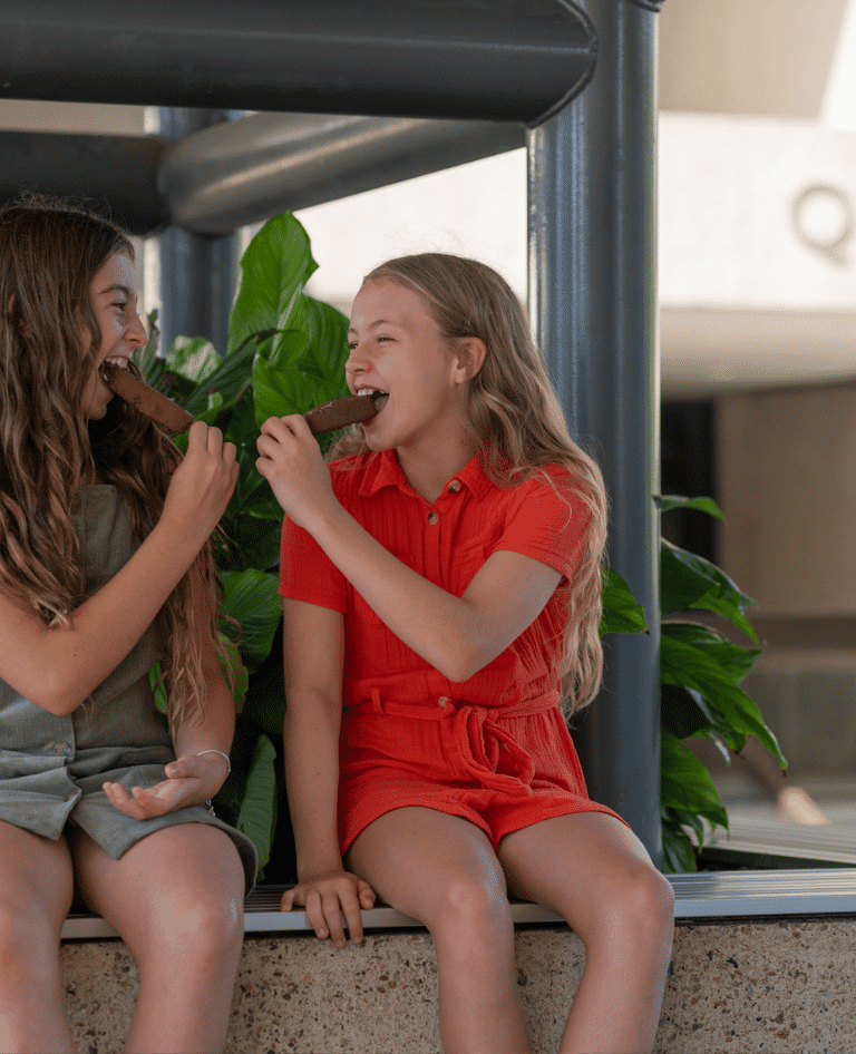 Sisters enjoying ice cream at QPAC