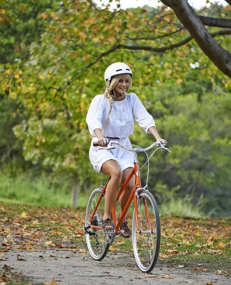 Lady riding bike