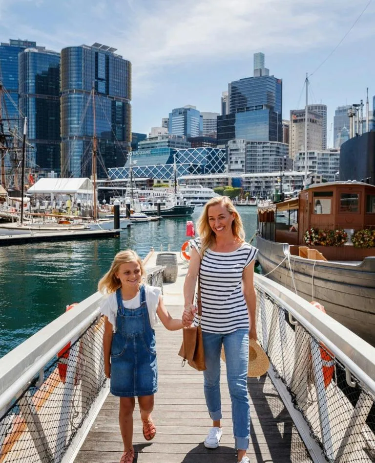 Mum and daughter at Darling Harbour