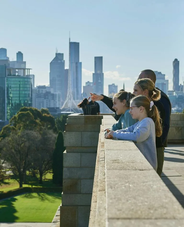 Family Looking out from Shrine of Remembrance