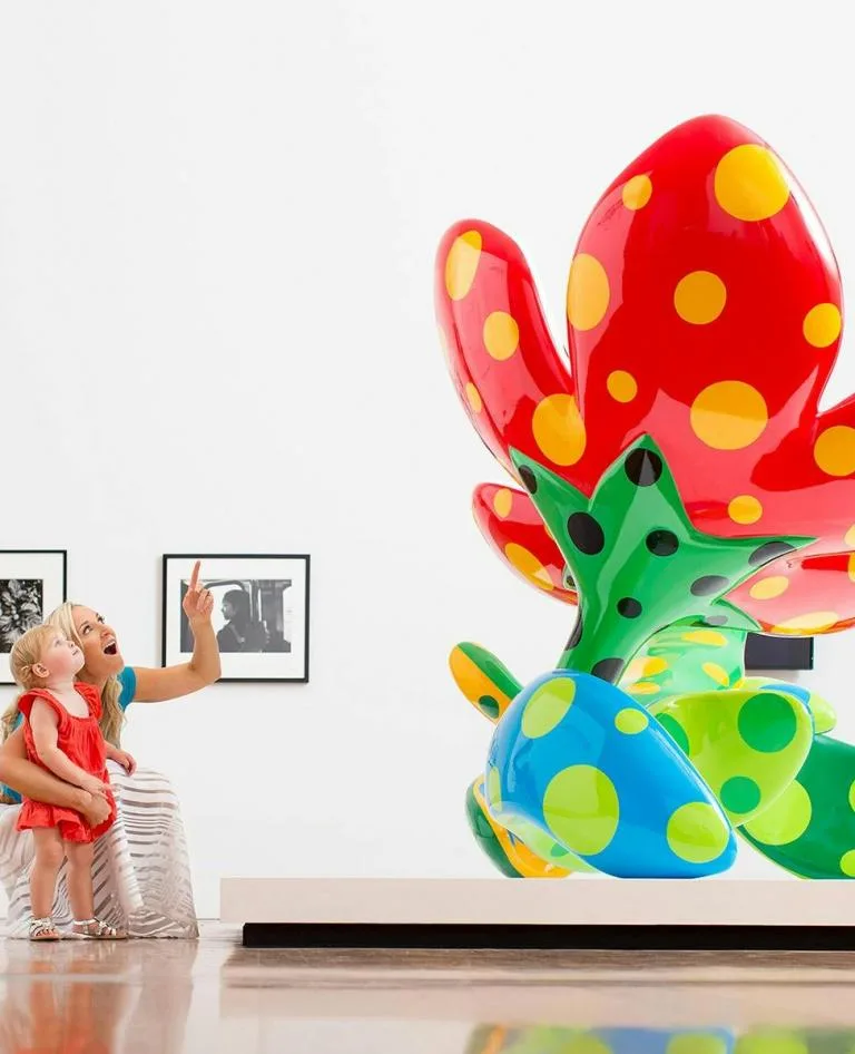 Child looking at art at the Queensland Art Gallery