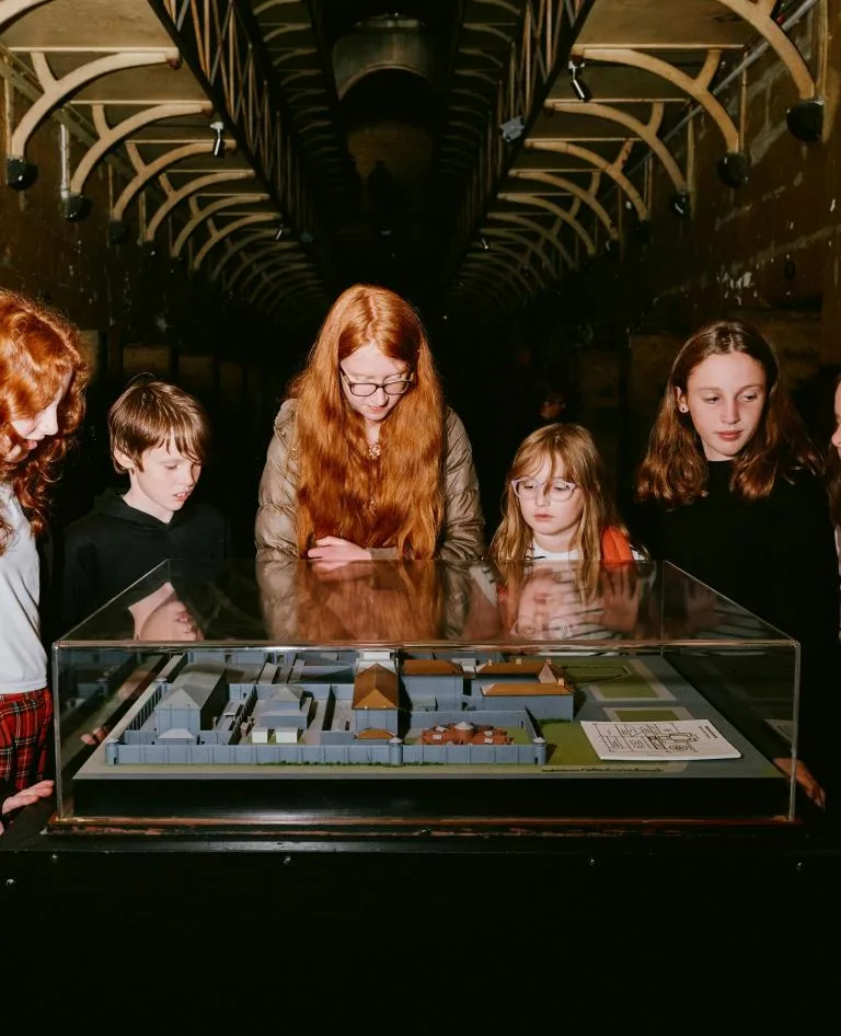 Family visiting the Old Melbourne Gaol