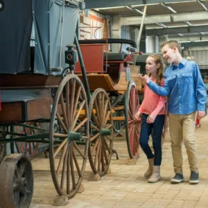 Children looking at carriages