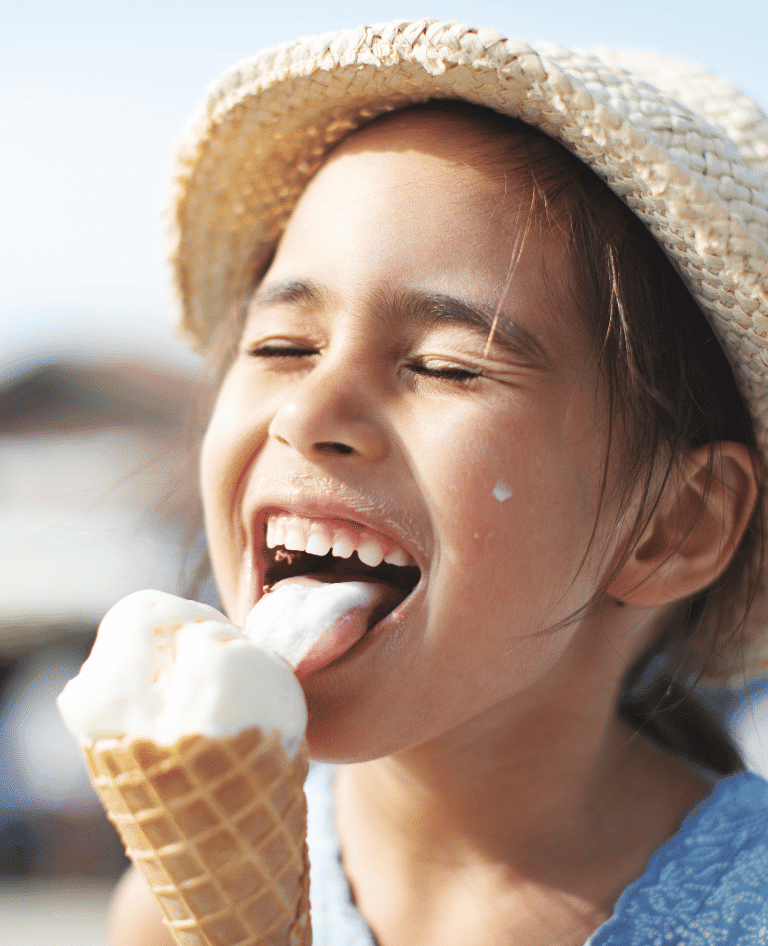 Girl eating ice-cream