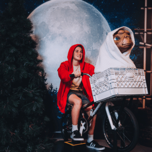 Riding the bike with ET