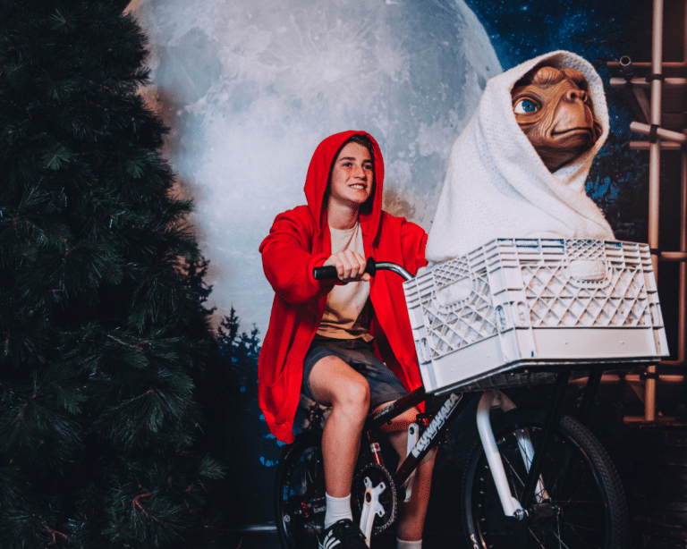 Riding the bike with ET