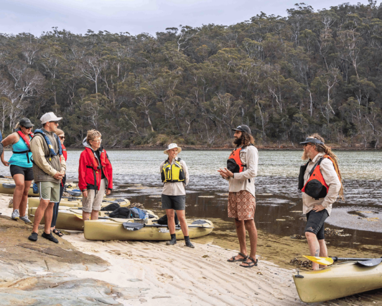 Kayakers on beach