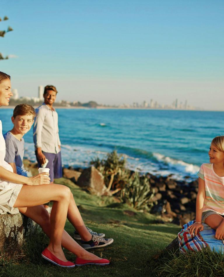 Family at beach