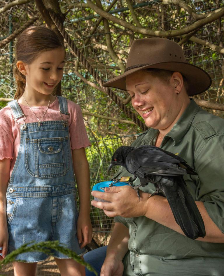 Girl with ranger and bird