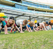 Kids on field at Optus Stadium
