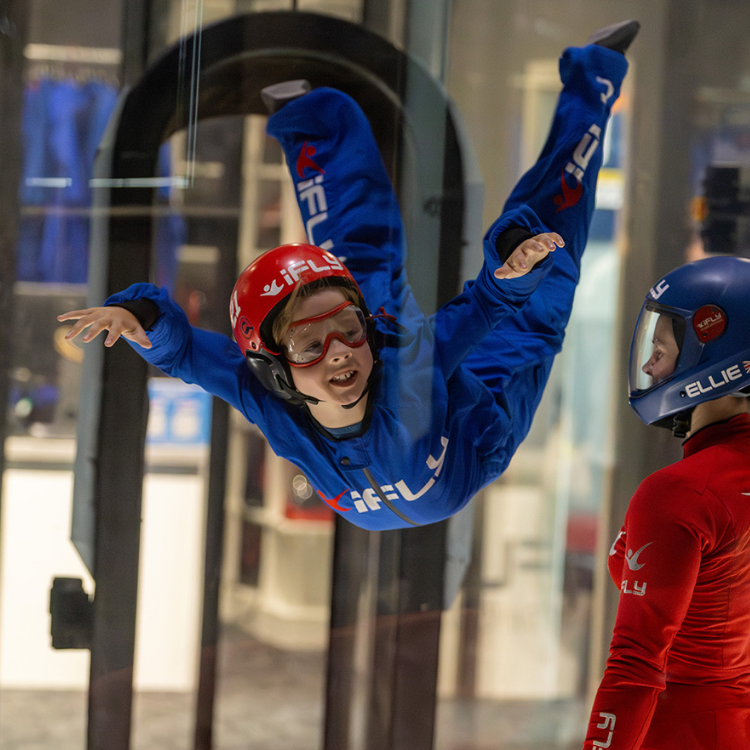 Child indoor skydiving